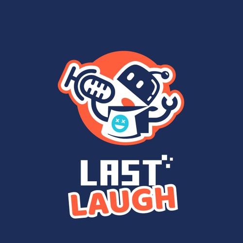 Satirical AI-themed podcast logo