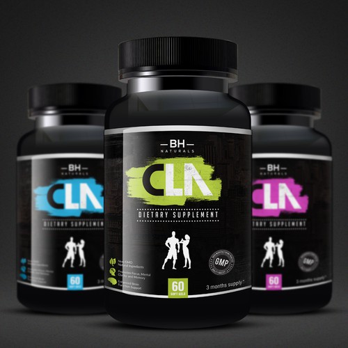 Bold supplement label design