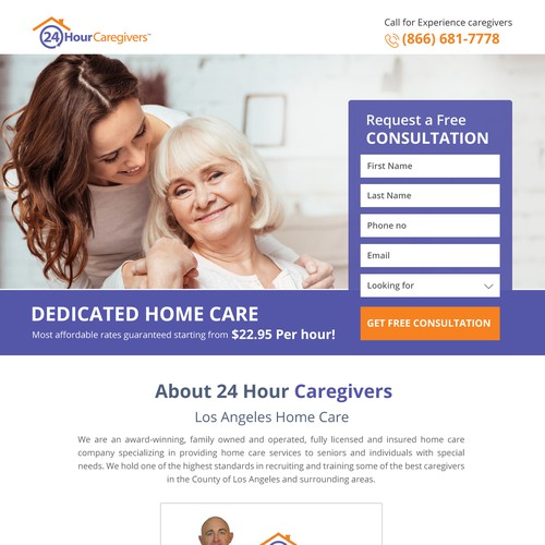 Web Page Design - 24 Hour Caregivers