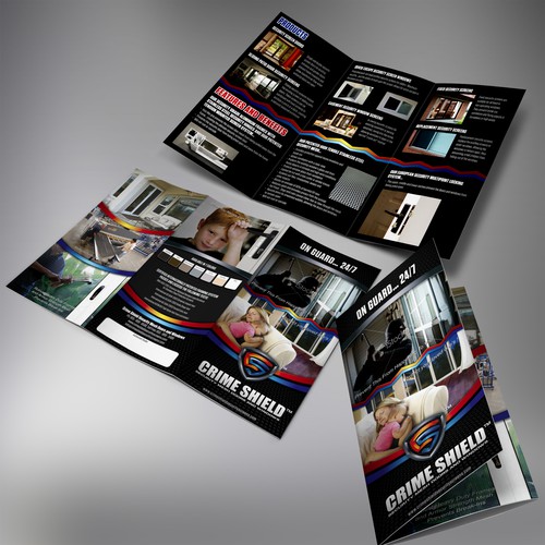 brochure design for CRIME SHIELD SECURITY MESH DOORS AND WINDOWS