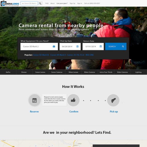 Homepage refresh for CameraLends.com