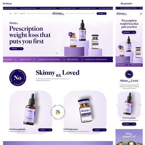 Responsive web design for SkinnyRx