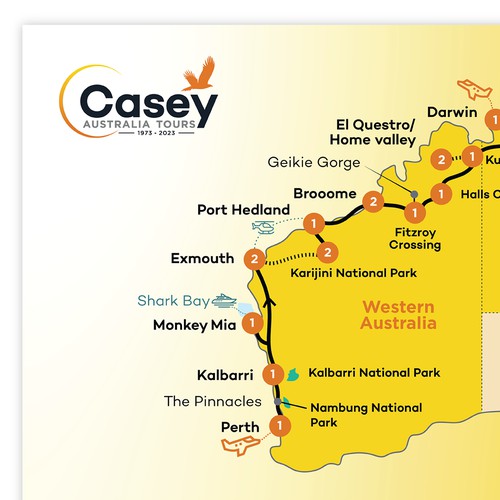 Map for Australia Tour