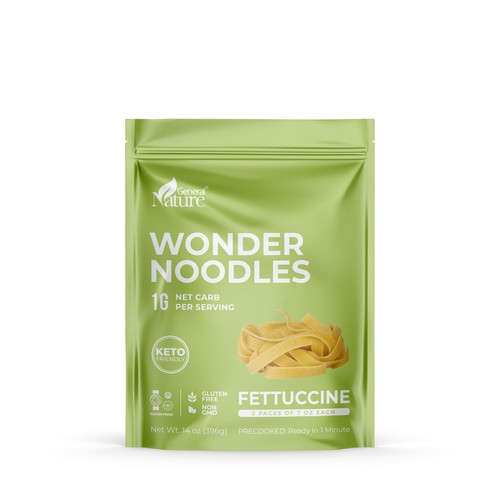 Fettuccine Stand-Up Pouch packaging design 