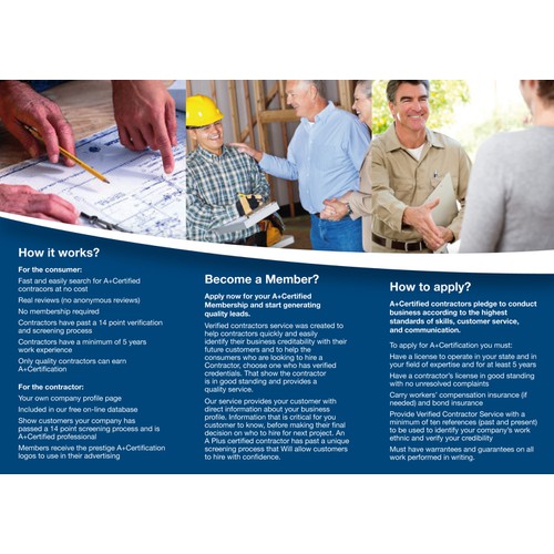 brochure design for Certified Contractor