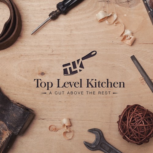 Custom Logo Design for Top LEVEL Kitchen