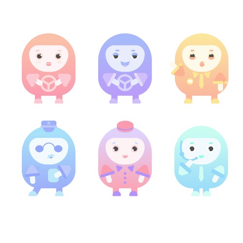 Cute characters for a parking tech startup
