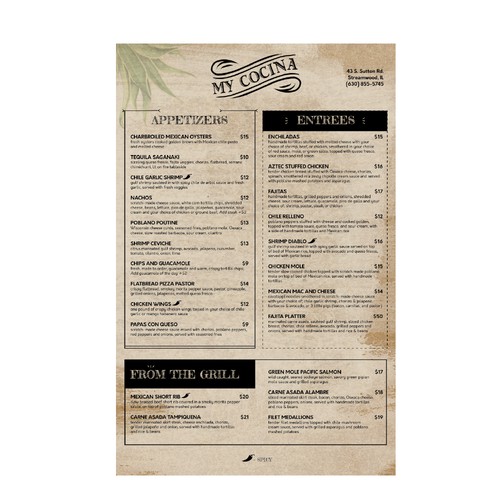 Menu Design