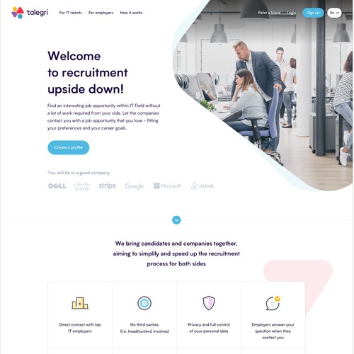 Home Page Design For Recruitment Platform
