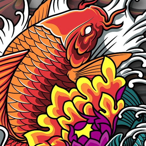 koi fish t shirt design