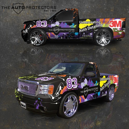 The Auto Protectors needs a crazy, colorful, eye catching race-truck wrap!