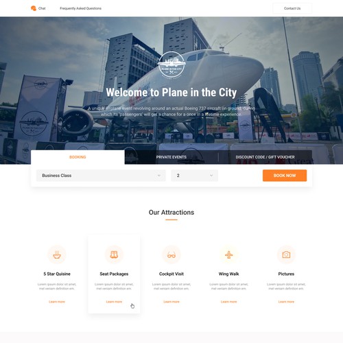 Plane in the City Landing Page