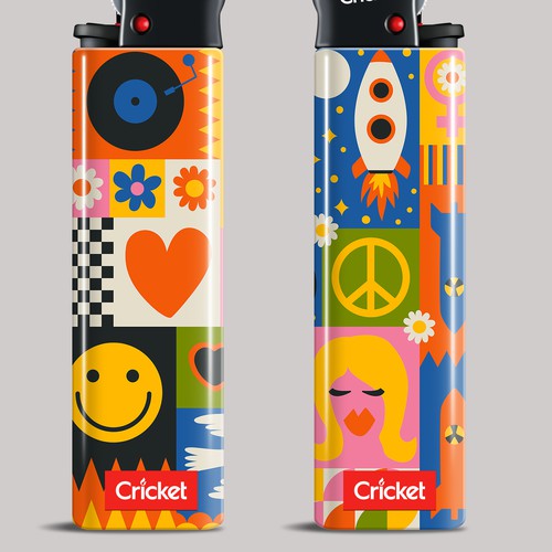 Create illustrations for a limited collection of Cricket Lighters