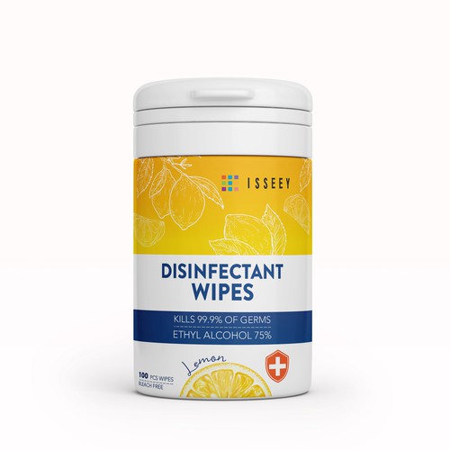 Product Label Design for "Disinfectant Wipes"
