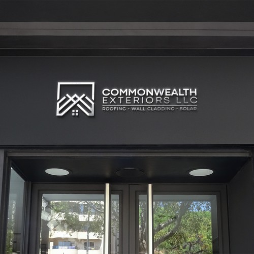 commonwealth exteriors llc roofing wall cladding solar logo design