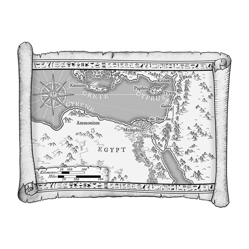 Black and white map illustration for a book.