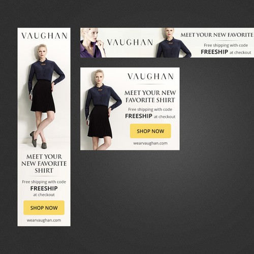 Banner ad design for an indie women's fashion brand