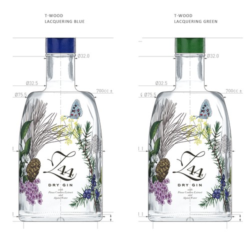 Gin Bottle & packaging design + merchandising