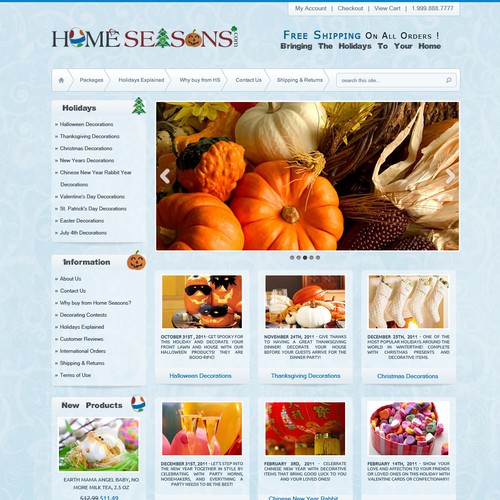 Website Design for Ecommerce Business - Seasonal Decorations 