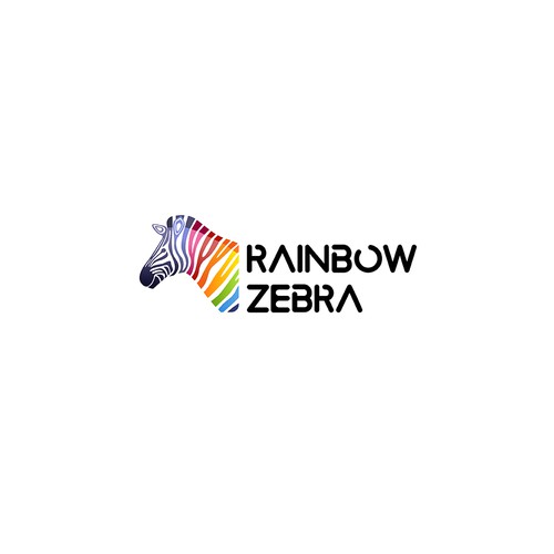 Bold logo concept for rainbow zebra