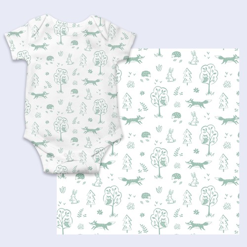 Woodland animals pattern design