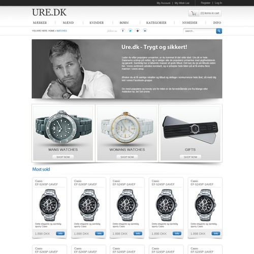 Website design for Ure.dk 