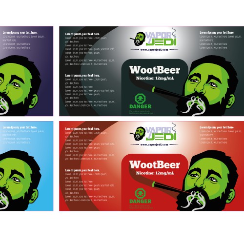 Create 2 sizes E-Liquid Label With Attractive Design & Required Info