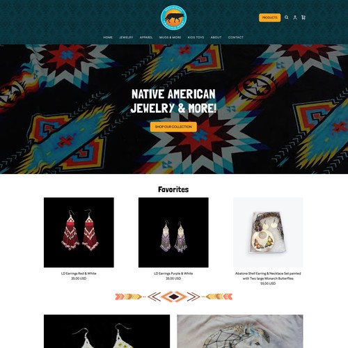 Square website for Native American store Mohegan Trading