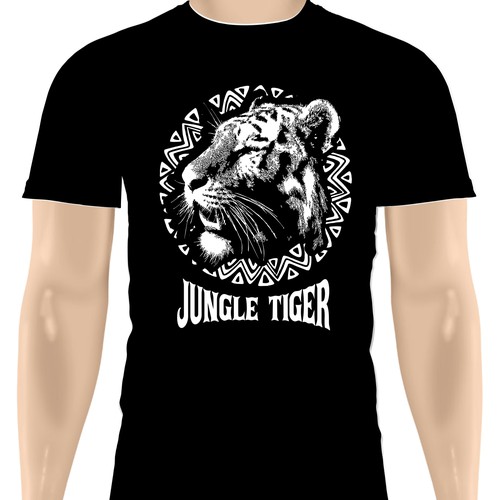 one color jungle tiger design