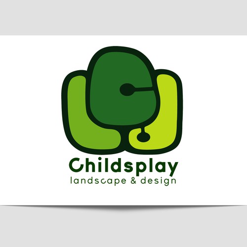 Create the next logo and business card for Childsplay Landscape and design