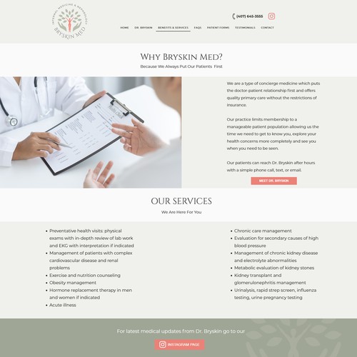 Website design for a medical practice 