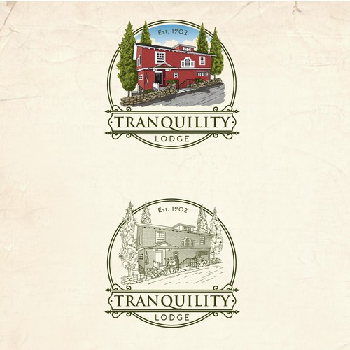 Tranquility Lodge illustrator logo design