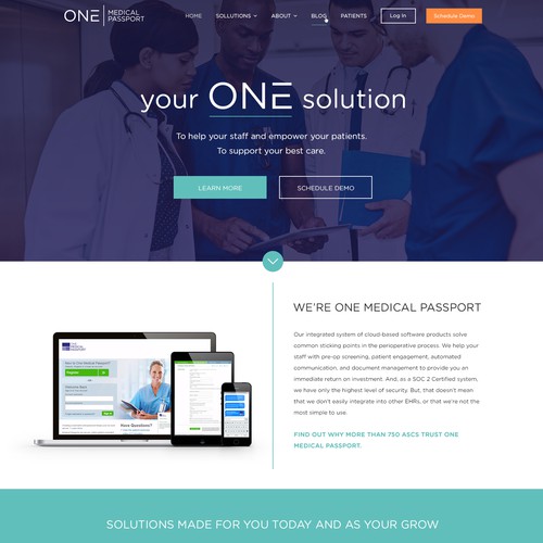 Modern Web Design for medical software company