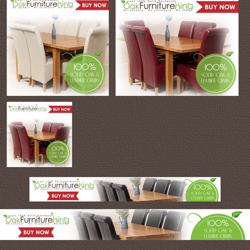 Static Google Display Ads for Oak Furniture King leading UK Hardwood furniture retailer