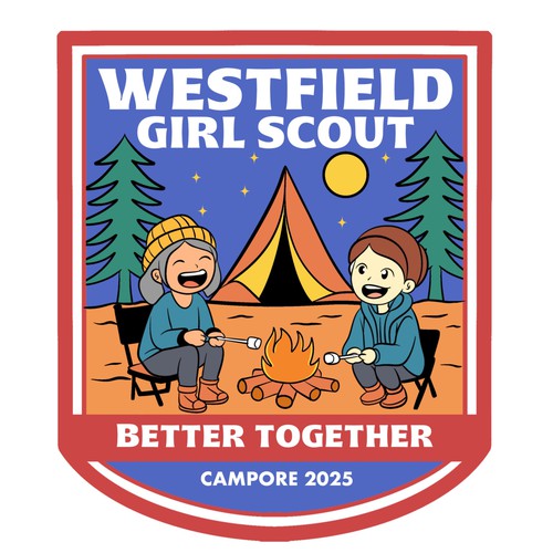 Badge design scouts cartoon 