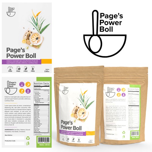 Page's Power Boll Pouch Packaging Label