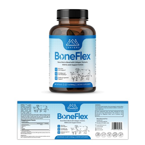 Natural Joint Pain Supplement Label – BoneFlex