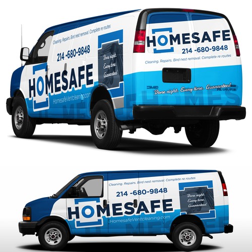 Bold van wrap for home safe