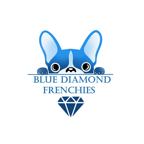 evelopment of a logo for a company that breeds breed dogs, a blue French bulldog