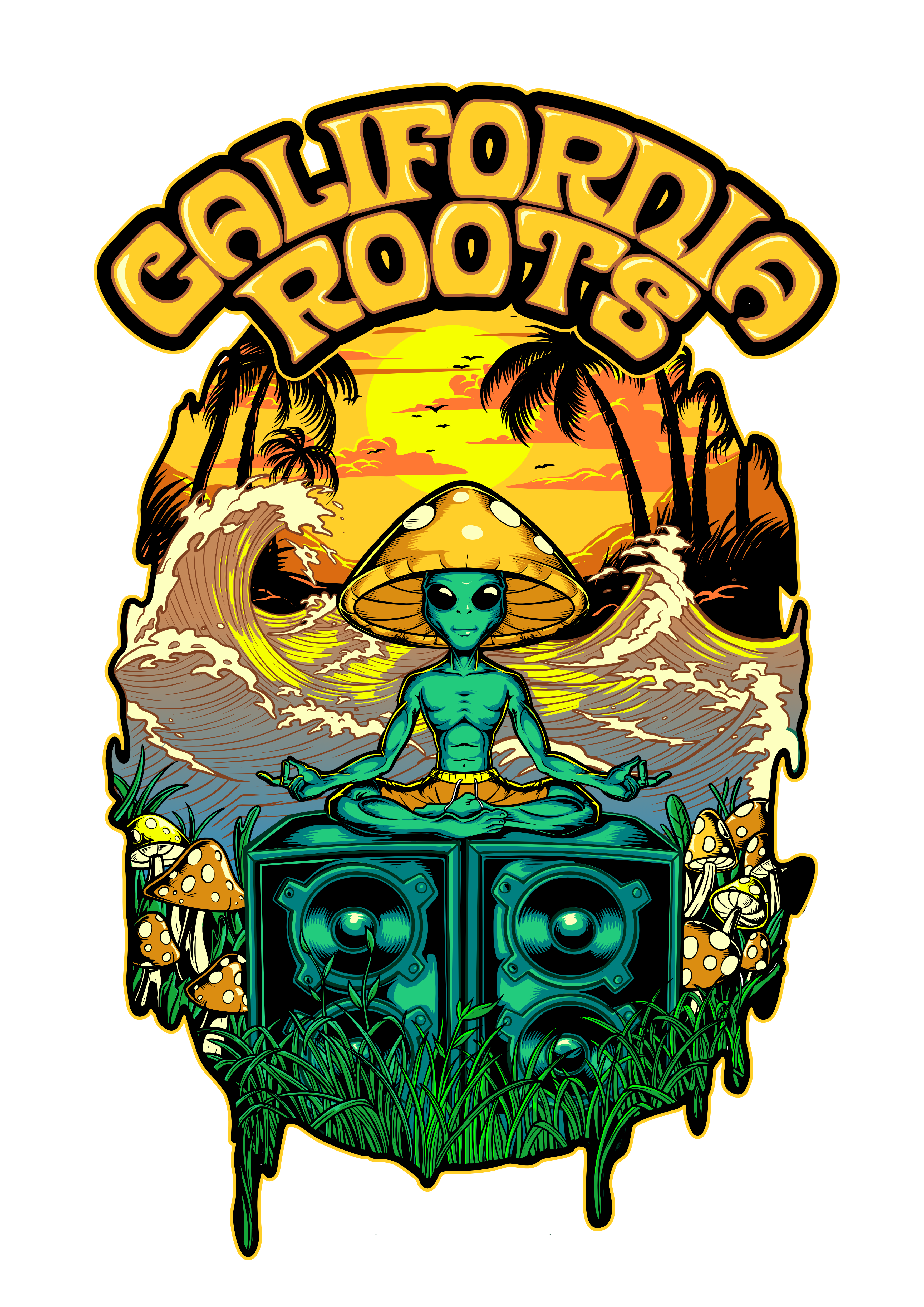 Coastal Reggae Music & Arts Festival Merch Design