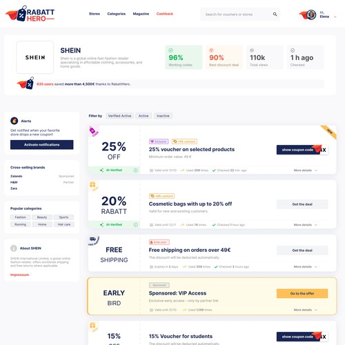 Entry for High-Converting Coupon & Cashback Website (AI-Verified Vouchers) contest