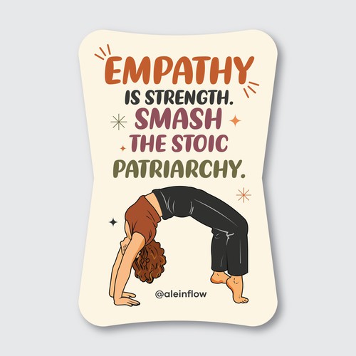 Handstand Feminism Sticker Design – Flat Vector Fitness & Activism Illustration