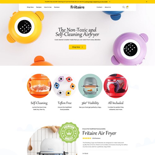 Creative Web UI Design for Viral Fritaire Airfryer