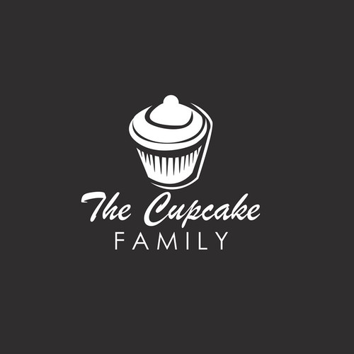 Create a simple, classic and elegant illustration for the cupcake family