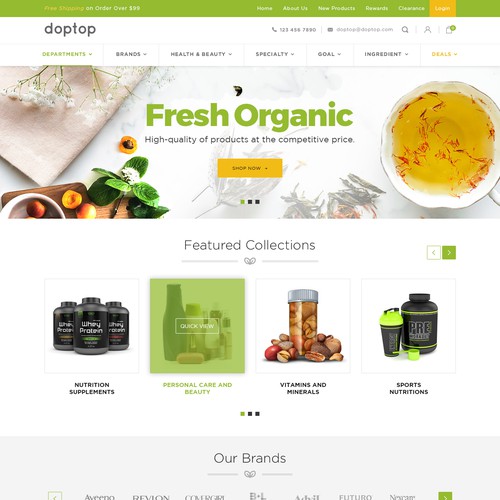 Health and beauty shopify store design