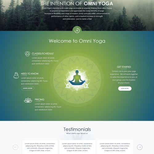 Design version for a Yoga Studio Homepage