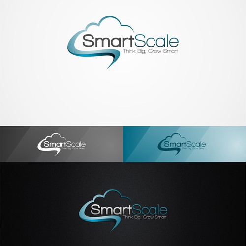 Create a logo and business card for SmartScale using a subtle indication to Cloud