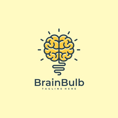 Brain Bulb Logo - Modern Educational Technology & Creative Idea Vector