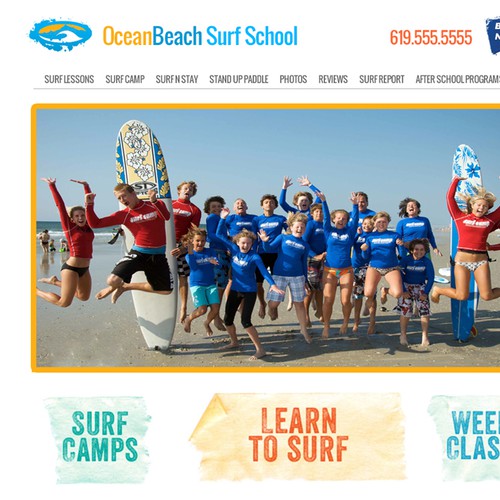 Surf School website design