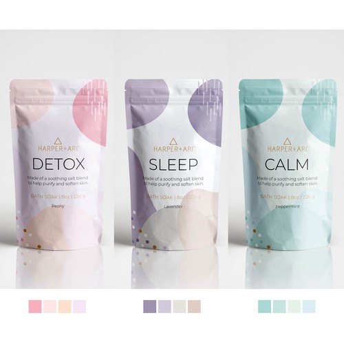 Packaging design for bath soak